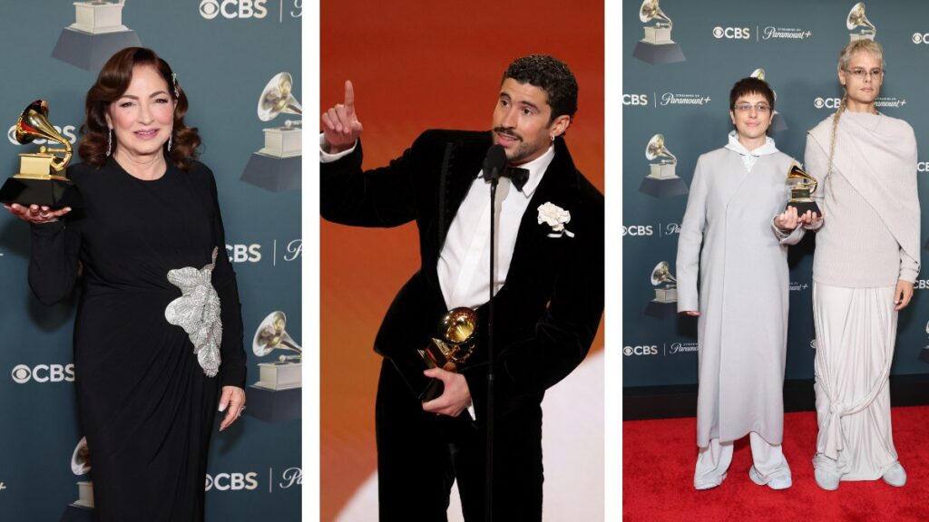 Bad Bunny, Gloria Estefan y CA7RIEL & Paco Amoroso y los ganadores latinos en los Premios Grammy 2026