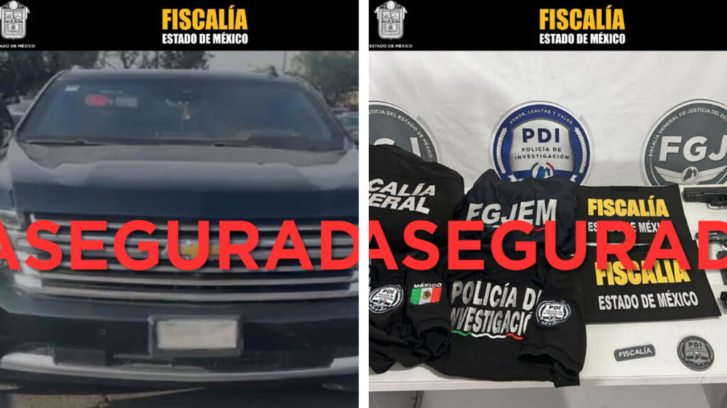 Autoridades localizaron armas de fuego y réplicas dentro del vehículo.