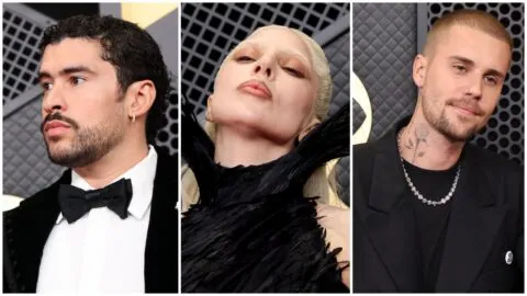 Bad Bunny, Lady Gaga, Justin Bieber y los mejores vestidos de la alfombra roja de los Premios Grammy 2026