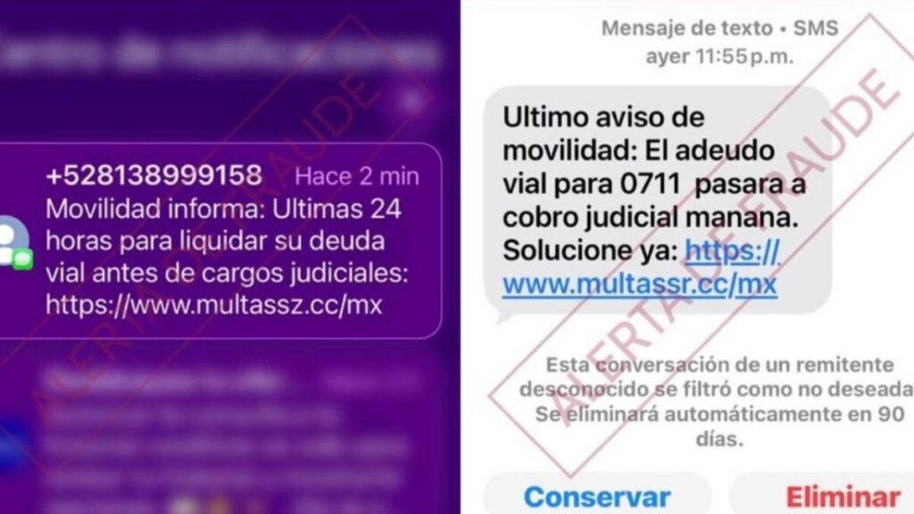 Alertan por SMS que advierten de supuestos adeudos.