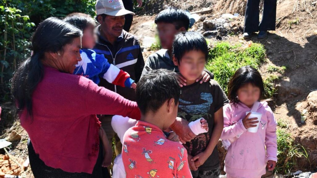 Los niños rescatados en Chiapas.