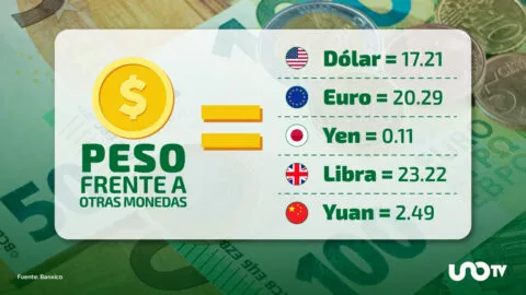 Tipo de cambio hoy 24 de febrero: dólar cotiza en 17.21 pesos