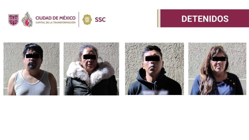 Caen cinco implicados a los falsos barrenderos. Foto: SSC-CDMX