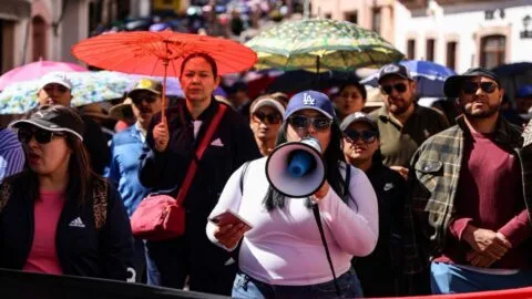 Sección 34 del SNTE encabeza las movilizaciones en CDMX este 16 de febrero