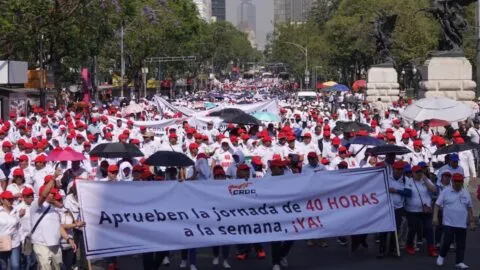 Frente Nacional por las 40 horas encabeza las movilizaciones en CDMX este 24 de febrero