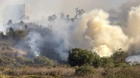 Incendio forestal en Atizapán sigue activo; autoridades monitorean riesgo