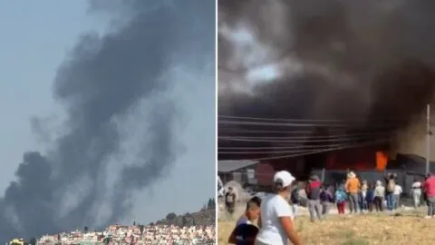 Imágenes: reportan fuerte incendio en Tultitlán, Estado de México