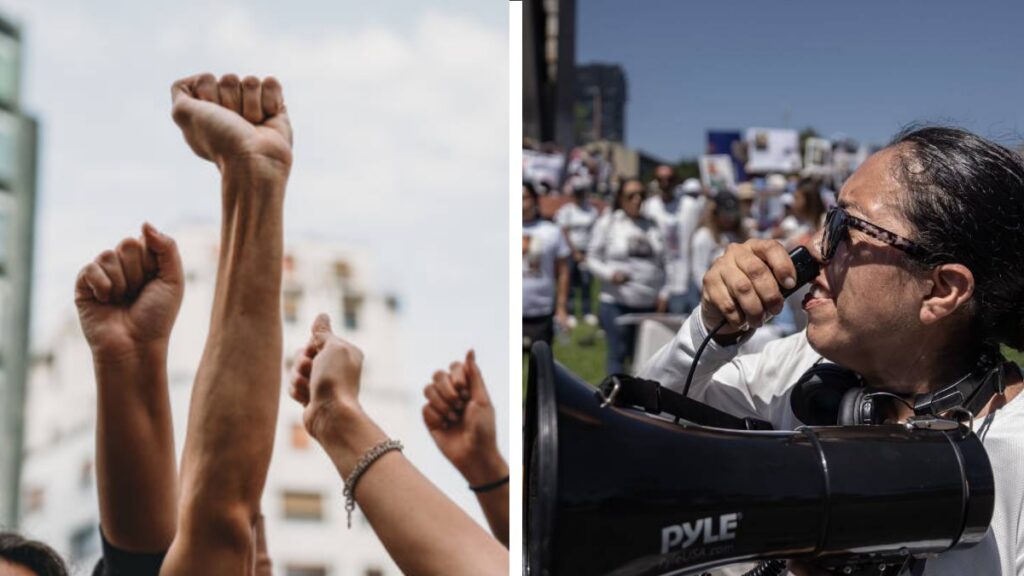 Protestan en CDMX de turistas en Mazatlán. Foto: Uno Tv