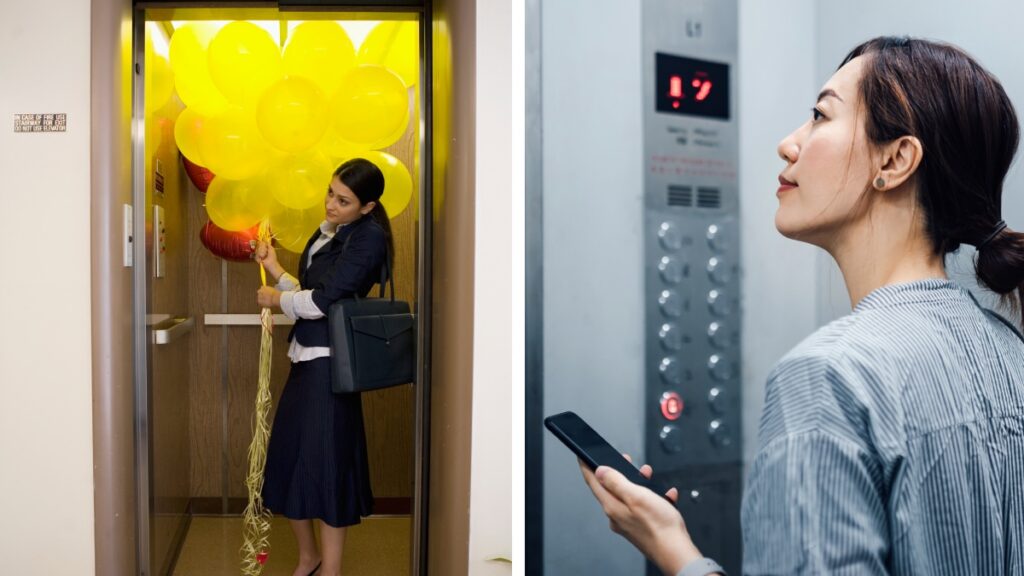 xplosión de globos con gas dentro de un ascensor. Foto: Gettyimages