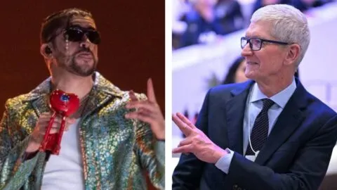 Tim Cook sorprende en redes sociales; se tomó una selfie con Bad Bunny a unos días del Super Bowl 2026