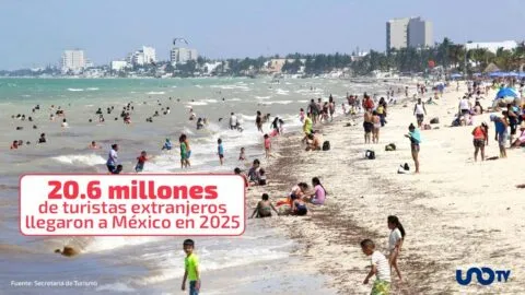 México supera los 20.6 millones de turistas extranjeros por aire en 2025; crece frente a 2024