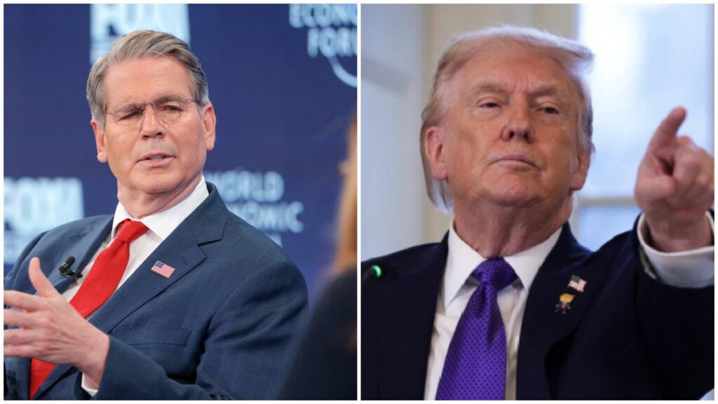 Scott Bessent, secretario de Tesoro de EU y Donald Trump. Arancel del 15% entrará en vigor esta semana