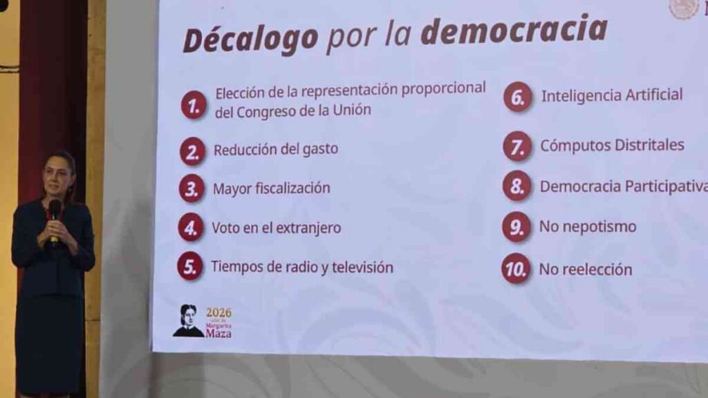 Sheinbaum propone cambiar pluris, reducir gasto y regular IA en campañas