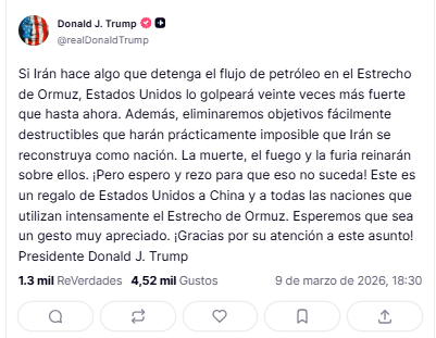 Captura de pantalla: Truthsocial