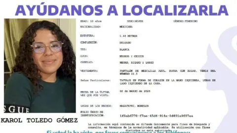 ¿Quién es Karol Toledo, otra estudiante de la UAEM desaparecida en Morelos?