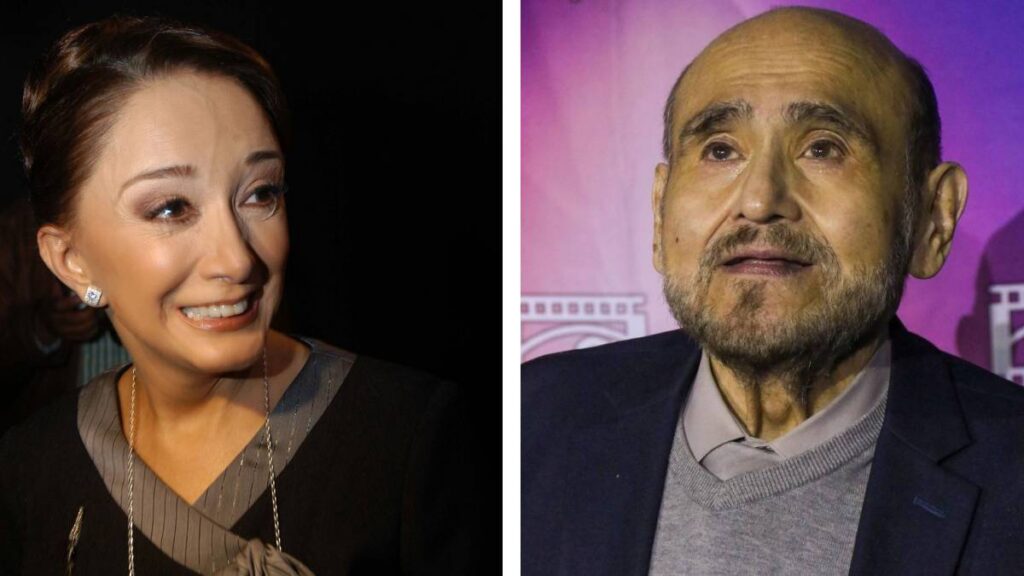 María Antonieta dio unas palabras a su amigo Édgar Vivar en el escenario.