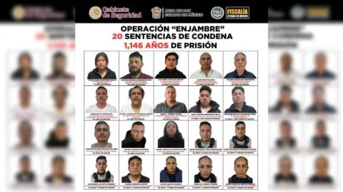 Operación Enjambre suma más de mil años de cárcel a red criminal de policías y exfuncionarios en Edomex