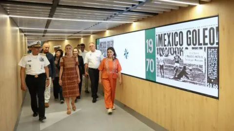 Sheinbaum entrega primera fase de remodelación del AICM