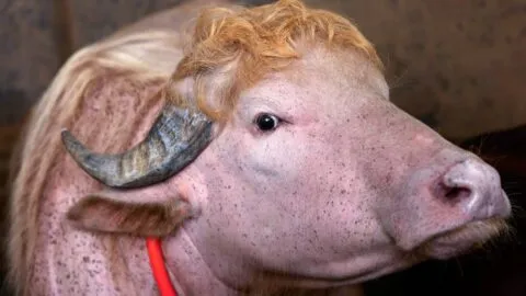 Búfalo albino llamado “Donald Trump” causa furor, usuarios aseguran que se parece al presidente de EE. UU.