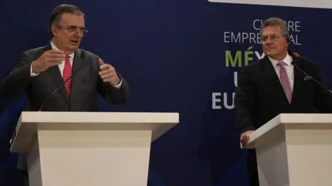 México apunta a Europa para blindar comercio y frenar lavado