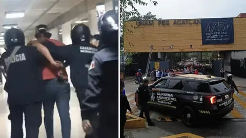 VIDEO: Policías de Naucalpan ingresan a FES Acatlán para realizar una detención