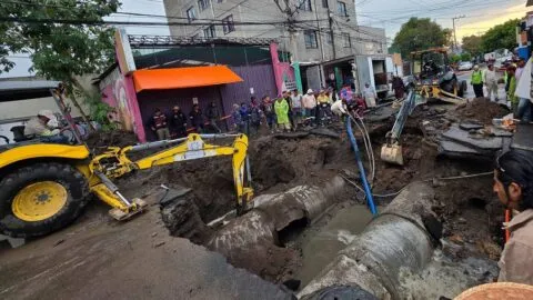 Concluye reparación de fuga de agua en Iztapalapa; el servicio volverá gradualmente
