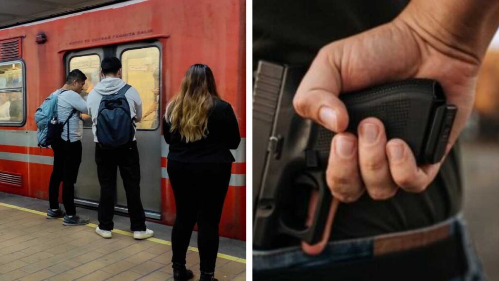 Graban a sujeto armado en vagón del Metro