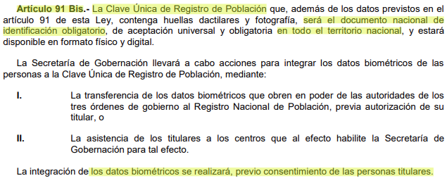 Captura de pantalla: Ley General de Población
