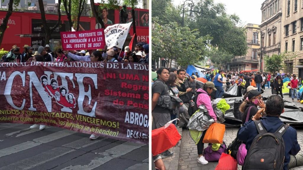 CNTE fija plantón sin entrar al Zócalo. Foto: Alberto Manuel Rodriguez