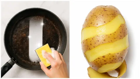 El truco de cocina con papa que ayuda a remover manchas de ollas y sartenes