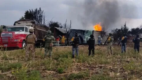 Aseguran almacén clandestino de hidrocarburo en Guanajuato