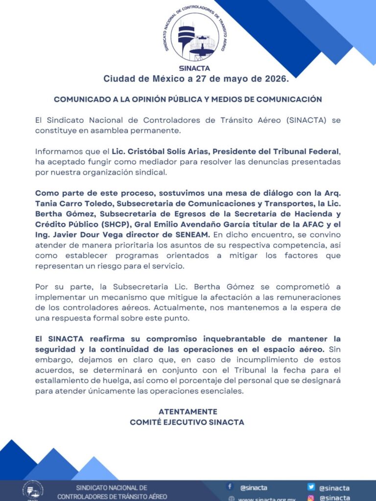 SINACTA se declara en asamblea permanente y amenaza con estallar huelga en México