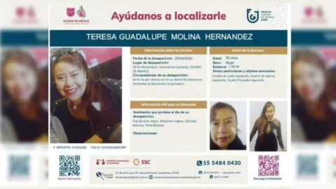 Buscan a Teresa Molina en CDMX: desapareció en la alcaldía Venustiano Carranza