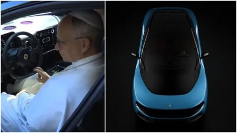¡Se pone al volante! El Papa León XIV prueba el nuevo Ferarri eléctrico