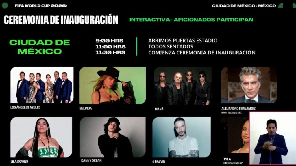 artistas inauguración mundial