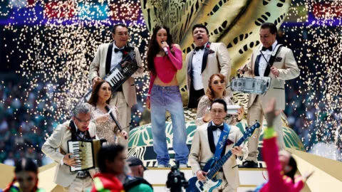 Belinda desata suspiros en el Mundial 2026: canta "Por ella" con los Ángeles Azules