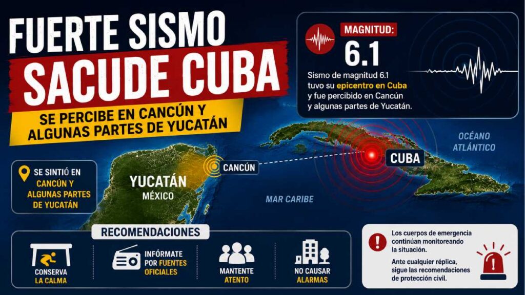 sismo, en cuba, se siente en cancún, quintana roo, y yucatán, méxico