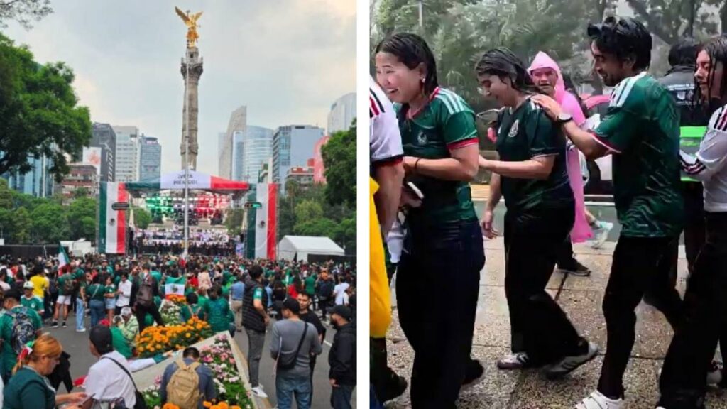 Festejos en el Ángel de la independencia