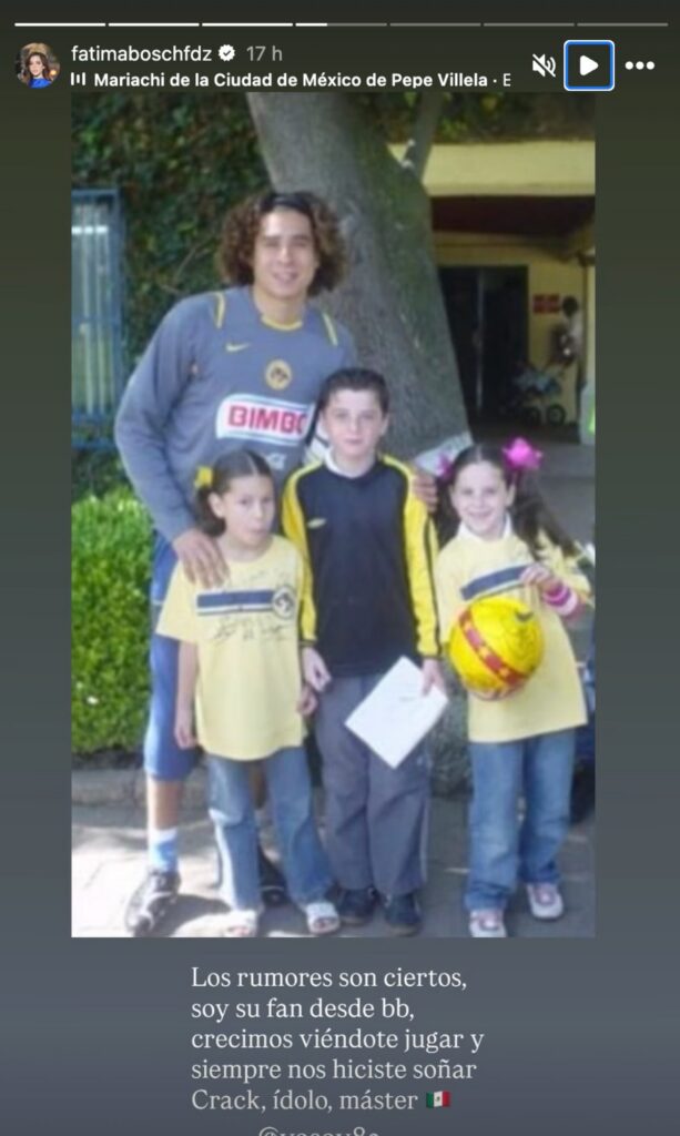 Fatima Bosch comparte fotografía de cuando era niña junto a Memo Ochoa.