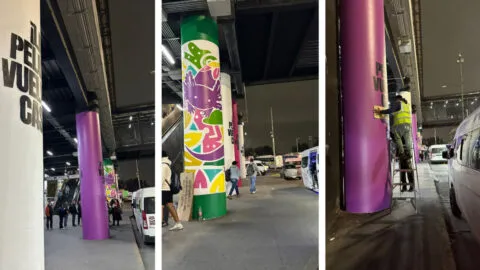 ¡Ajolotes exprés! Pintan murales de un día para otro en Indios Verdes