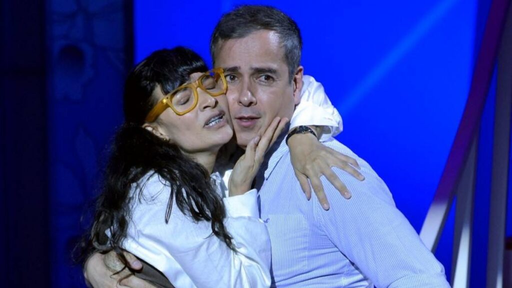 Ana Orozco y Jorge Abello, actores de Betty la Fea. Foto: Guillermo LEGARIA / AFP