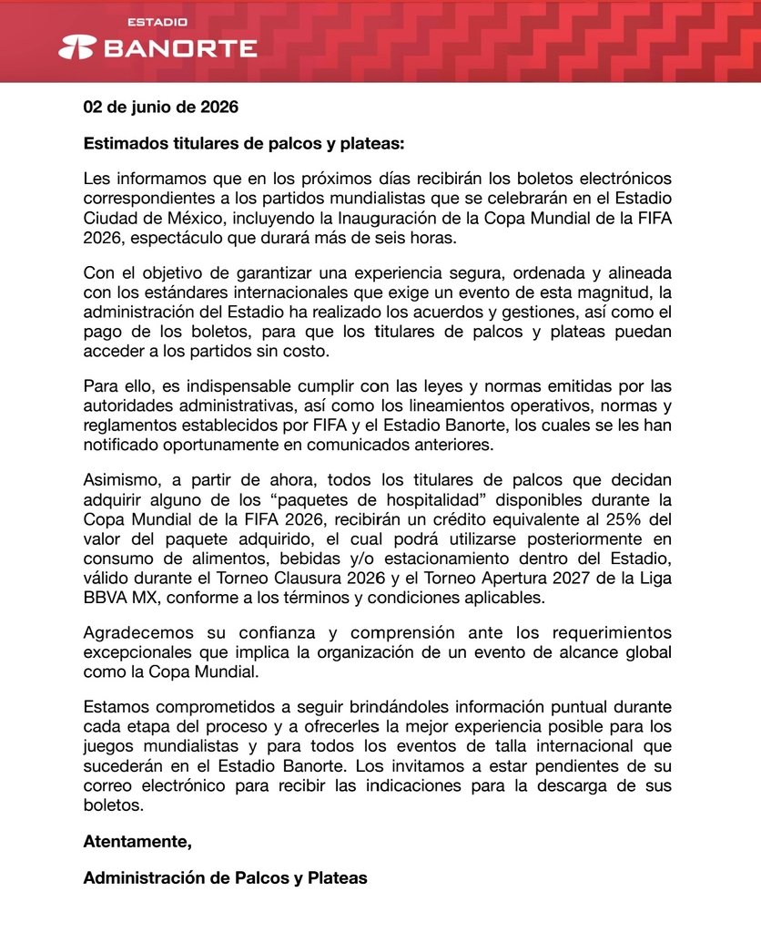 comunicado palcos y plateas