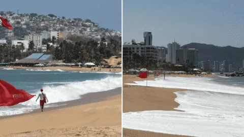 Video capta rescate de turistas en Acapulco tras intenso mar de fondo