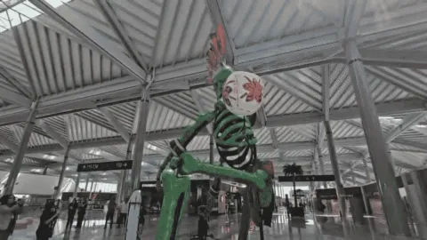 Catrina monumental de Atlixco llega al AIFA por el Mundial 2026