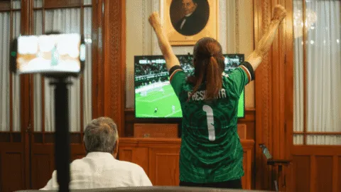 Video: Claudia Sheinbaum festeja gol y triunfo de la Selección Mexicana ante Corea en el Mundial