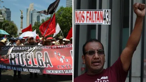 CNTE y padres de los 43 normalistas de Ayotzinapa encabezan las movilizaciones en CDMX este 12 de junio