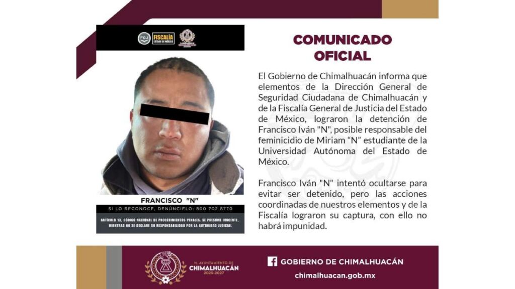 detienen-presunto-feminicida-miriam-estudiante-uaemex-chimalhuacan