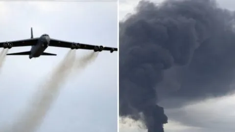 Tras despegue, bombardero de EE. UU. se estrella; mueren 8 personas