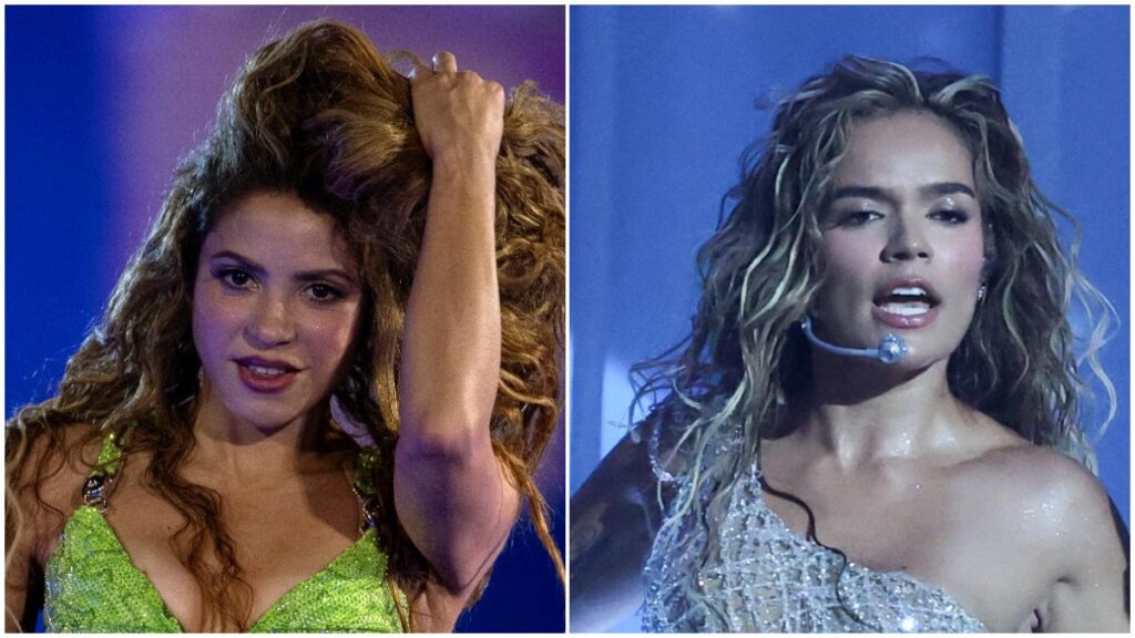 Shakira y Karol G en concierto