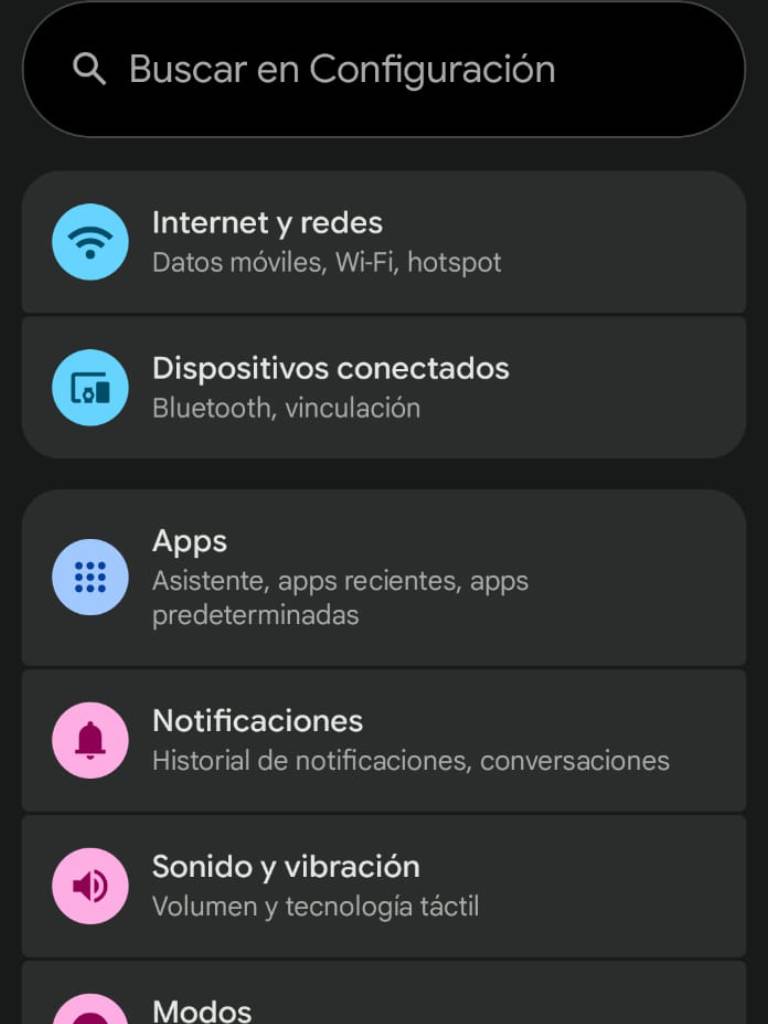 Ajustes de Android
